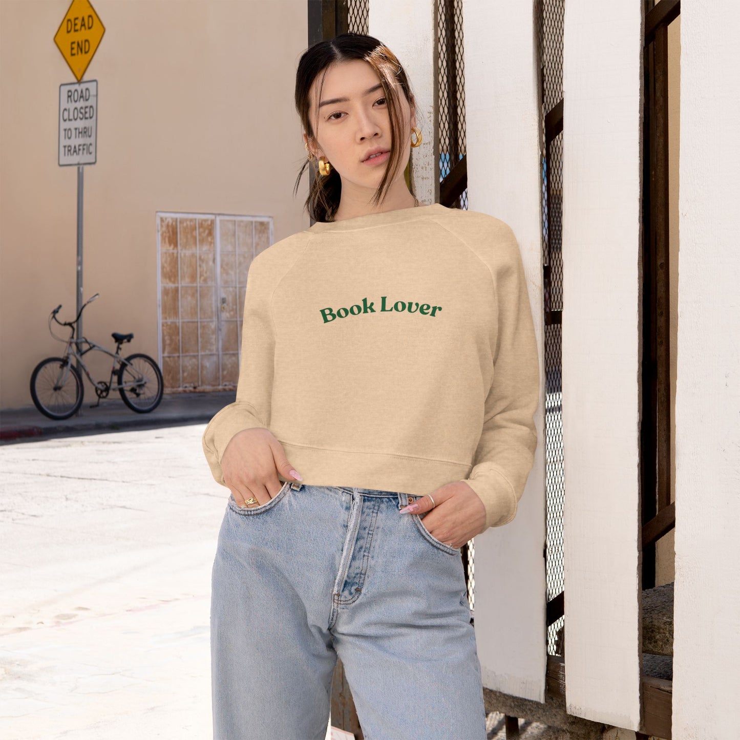 Book Lover Cropped Fleece Pullover