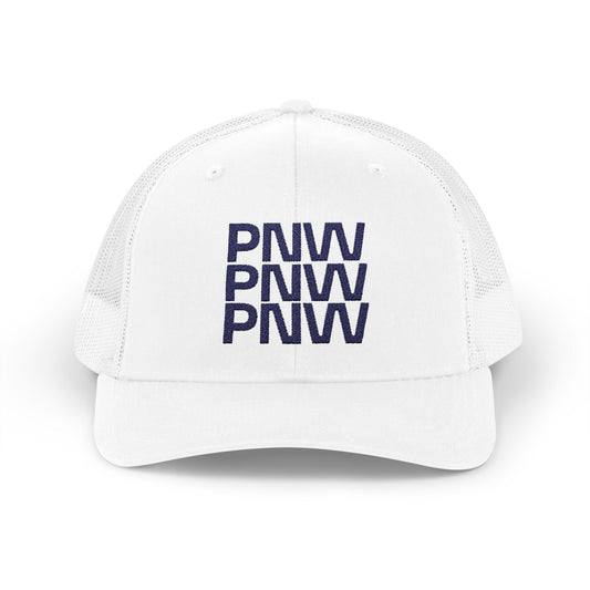 PNW Embroidered Snapback Trucker Cap for Outdoor Enthusiasts