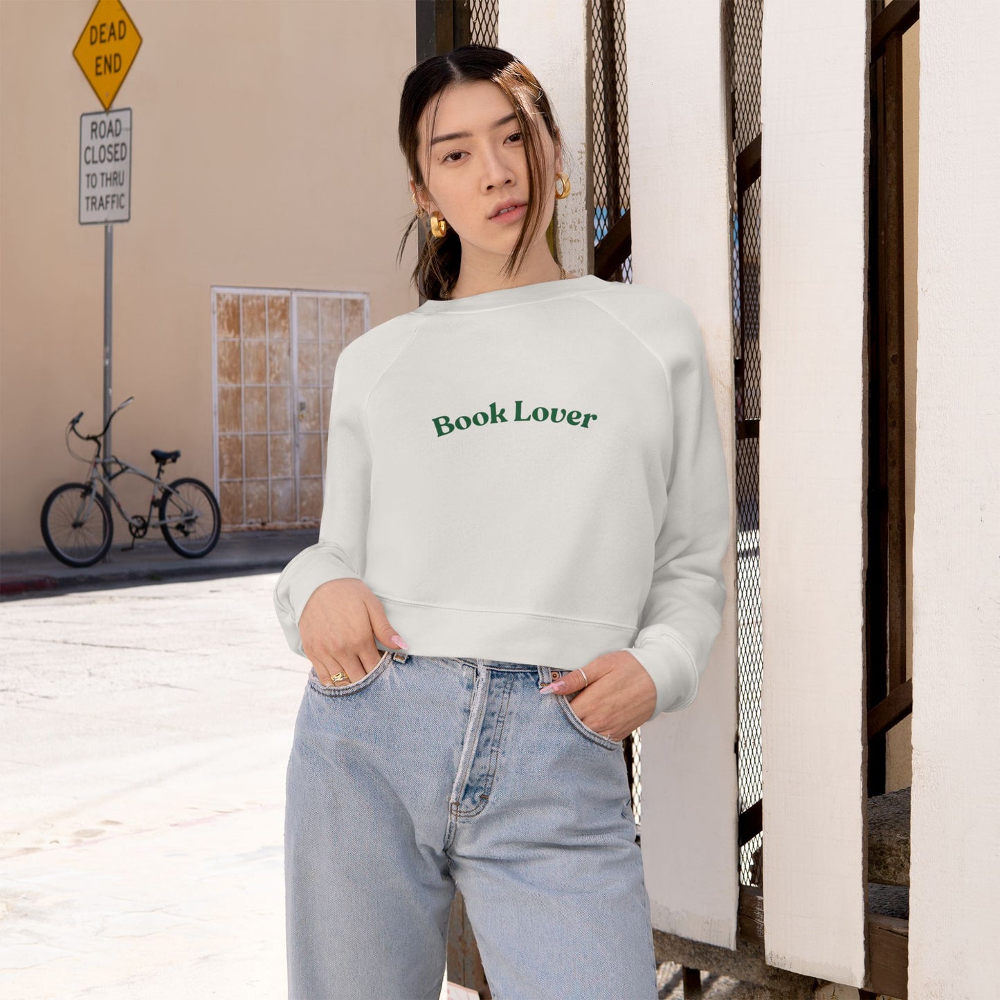 Book Lover Cropped Fleece Pullover