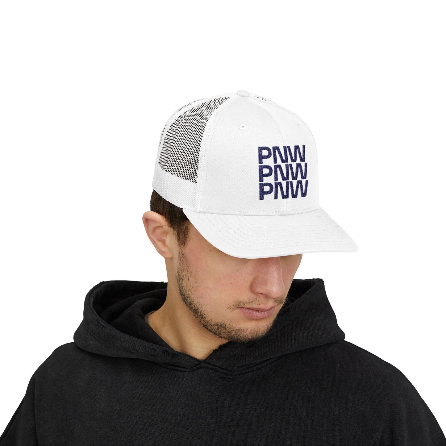 PNW Embroidered Snapback Trucker Cap for Outdoor Enthusiasts
