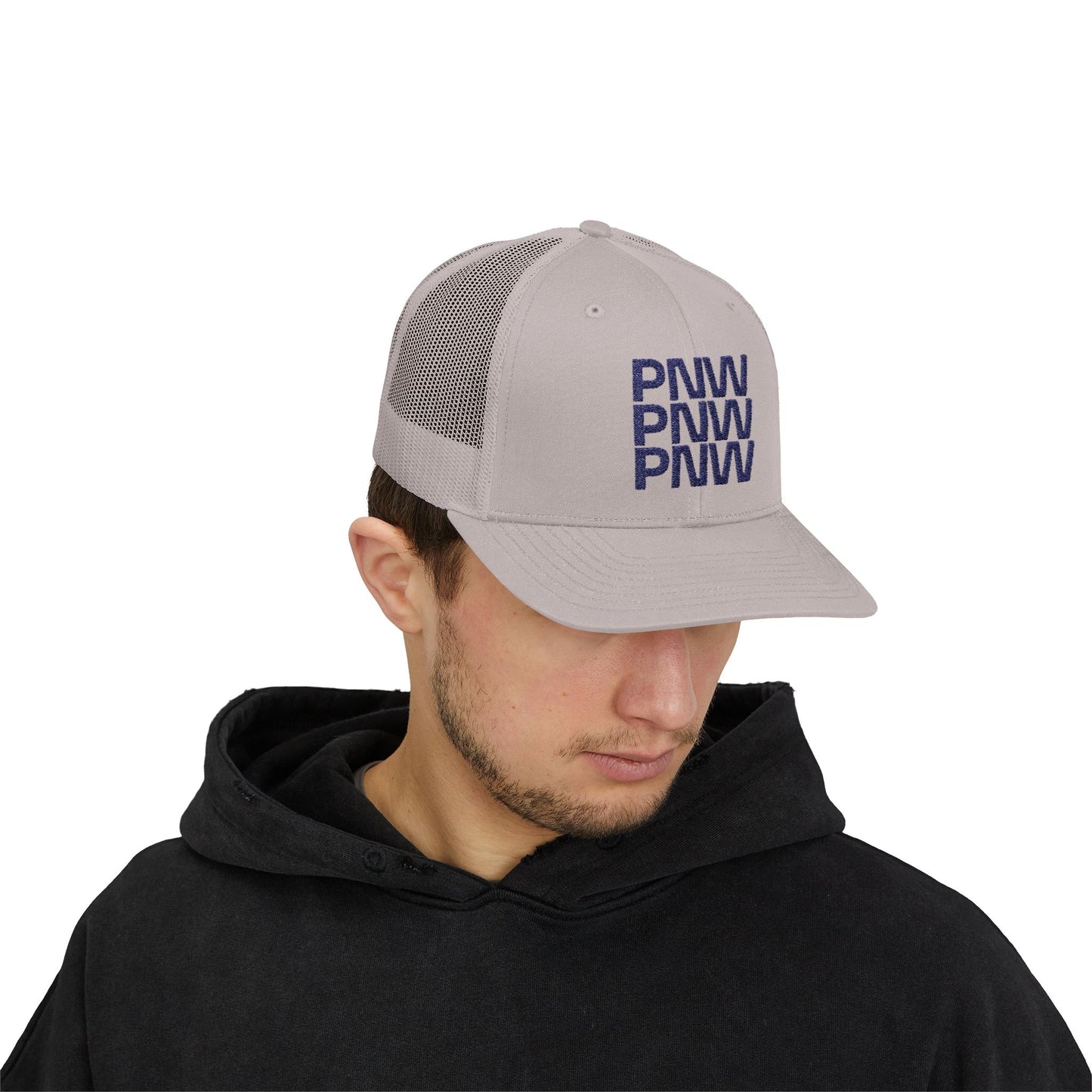 PNW Embroidered Snapback Trucker Cap for Outdoor Enthusiasts