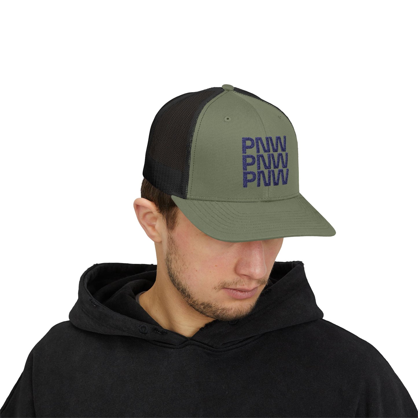 PNW Embroidered Snapback Trucker Cap for Outdoor Enthusiasts